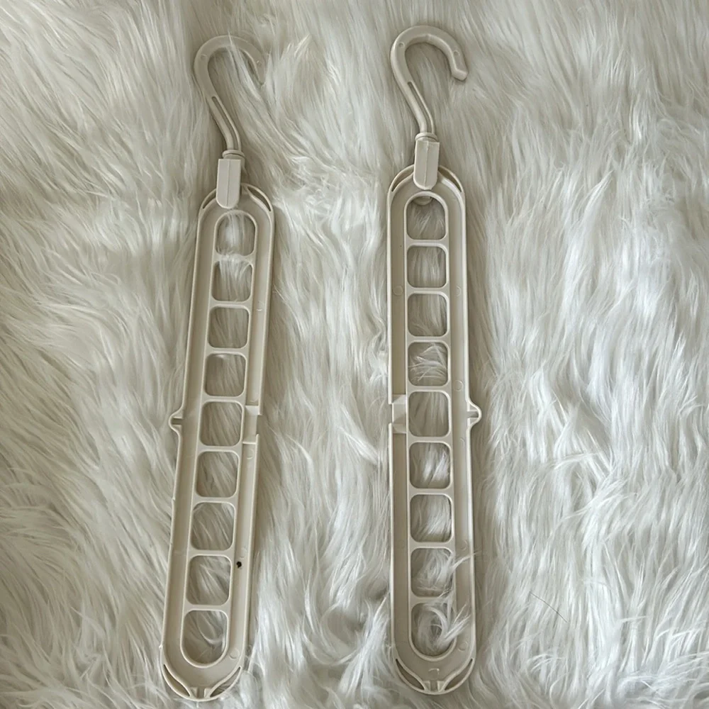 Space Saving Clothing Hanger Racks 9 ports Set of 3 white